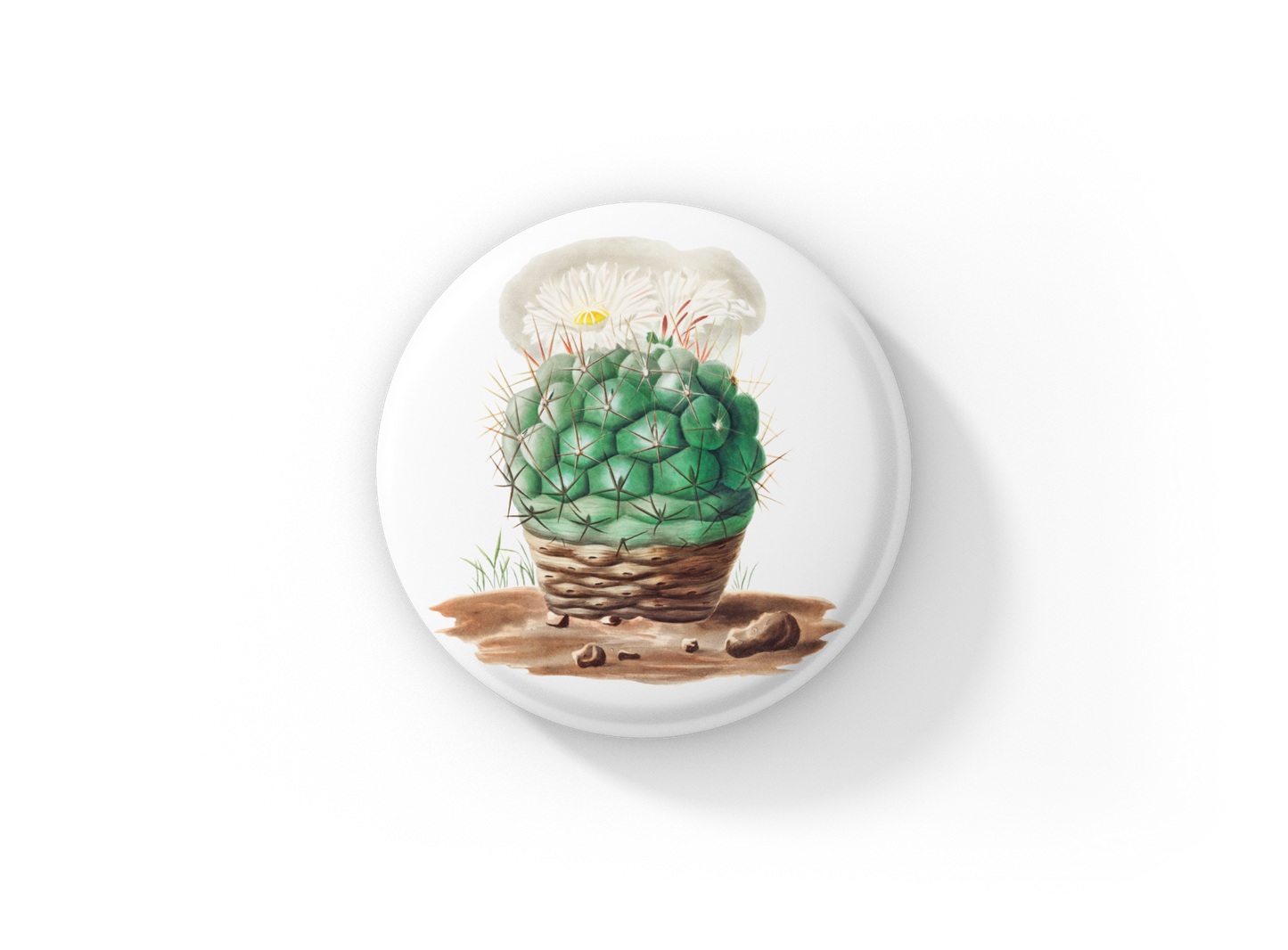Cactus Pin Back Button, Magnet, Keychain