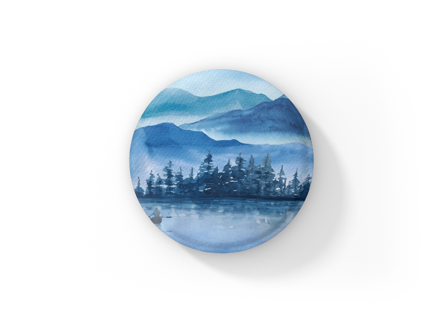 Blue Forest Lake Pin Pin Back Button, Magnet, Keychain