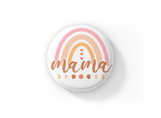 Mama Rainbow Pin Back Button, Magnet, Keychain