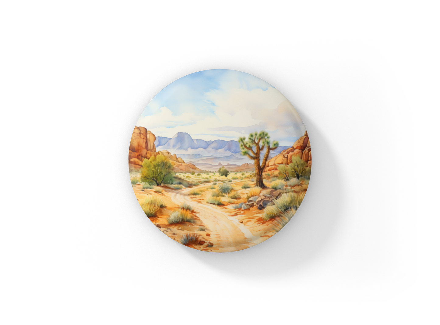 Desert Landscape 7 Pin Back Button, Magnet, Keychain