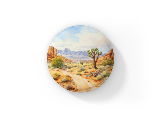 Desert Landscape 7 Pin Back Button, Magnet, Keychain