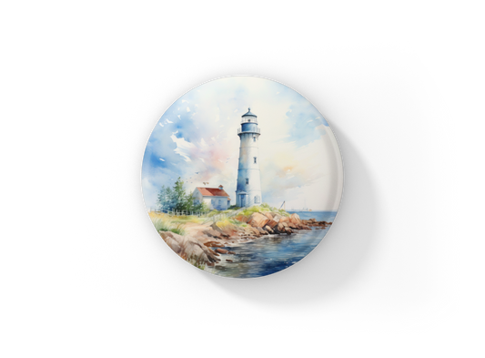 Lighthouse 7 Pin Back Button, Magnet, Keychain