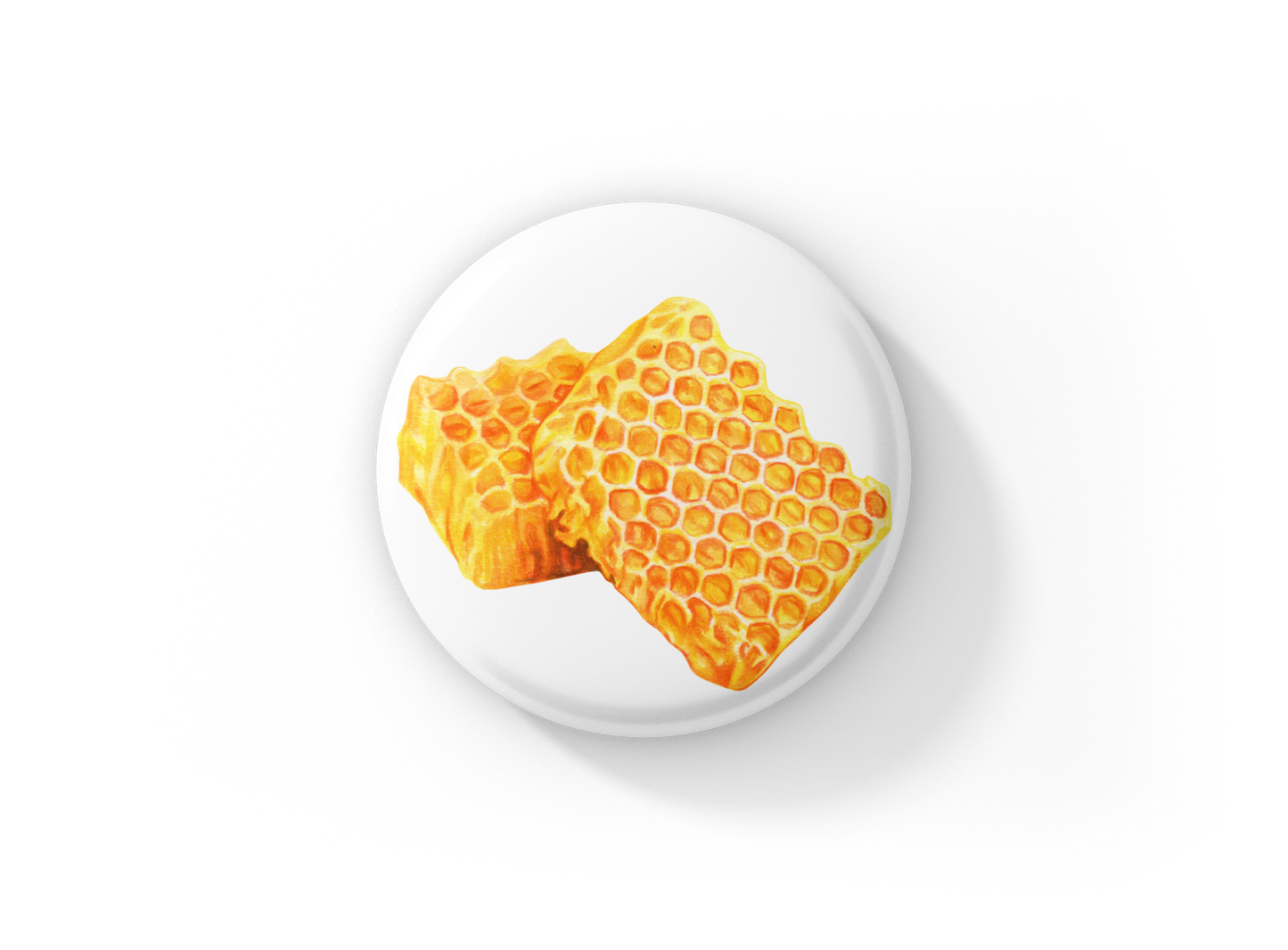 Honey Comb Pin Back Button, Magnet, Keychain