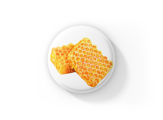 Honey Comb Pin Back Button, Magnet, Keychain