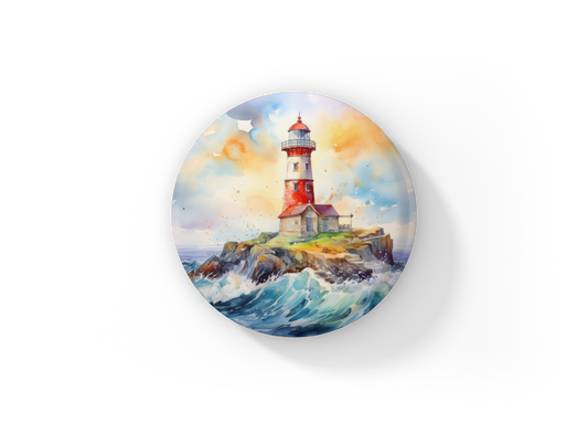 Lighthouse 2 Pin Back Button, Magnet, Keychain