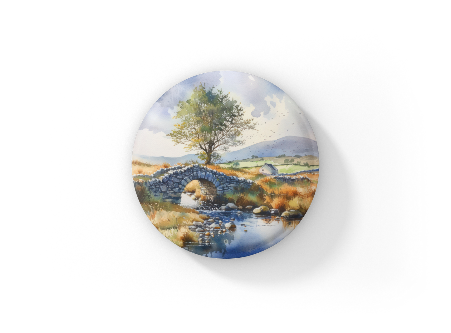 Irish Landscape 2 Pin Pin Back Button, Magnet, Keychain