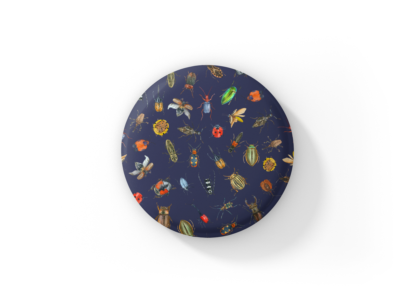 Navy Beetle Pin Pin Back Button, Magnet, Keychain