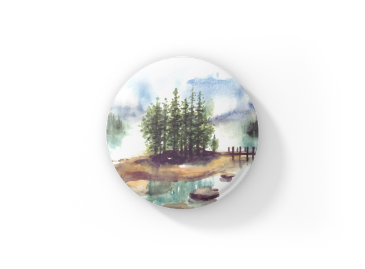 Forest Lake Pin Back Button, Magnet, Keychain