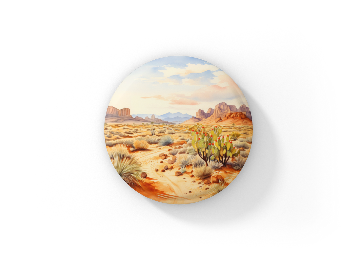 Desert Landscape 5 Pin Back Button, Magnet, Keychain