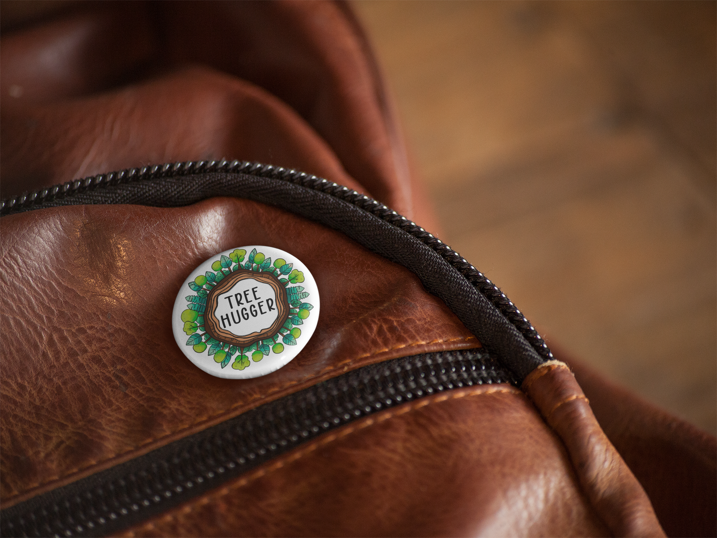 Tree Hugger Pin Back Button, Magnet, Keychain