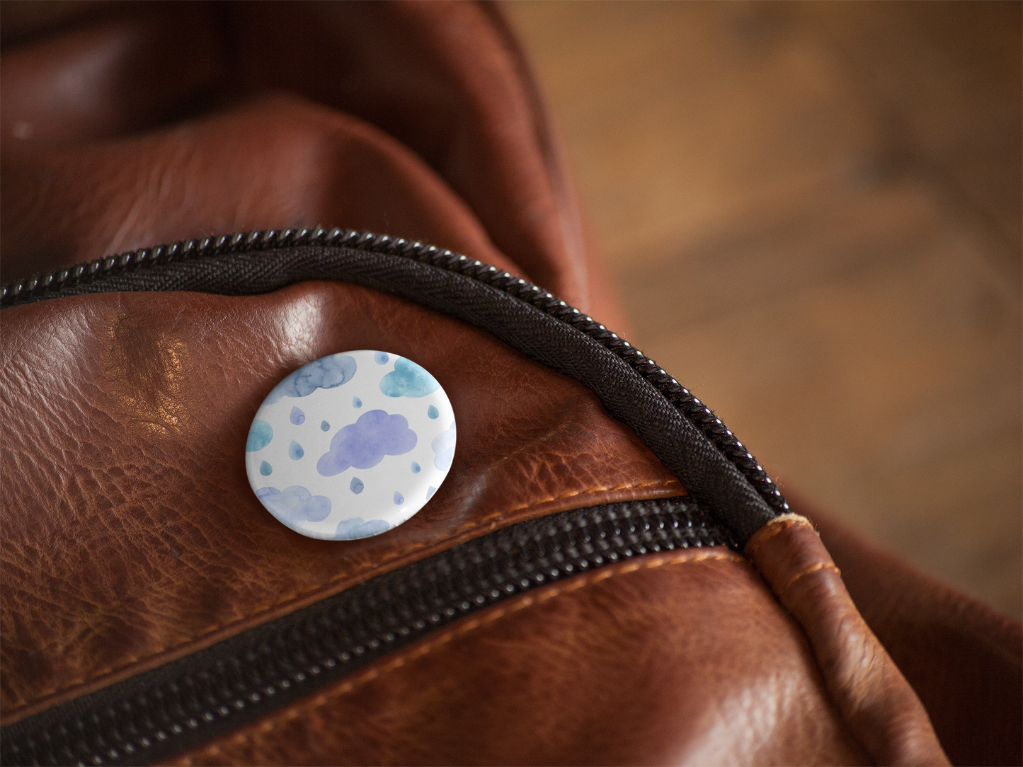 Rain Clouds Pin Back Button, Magnet, Keychain