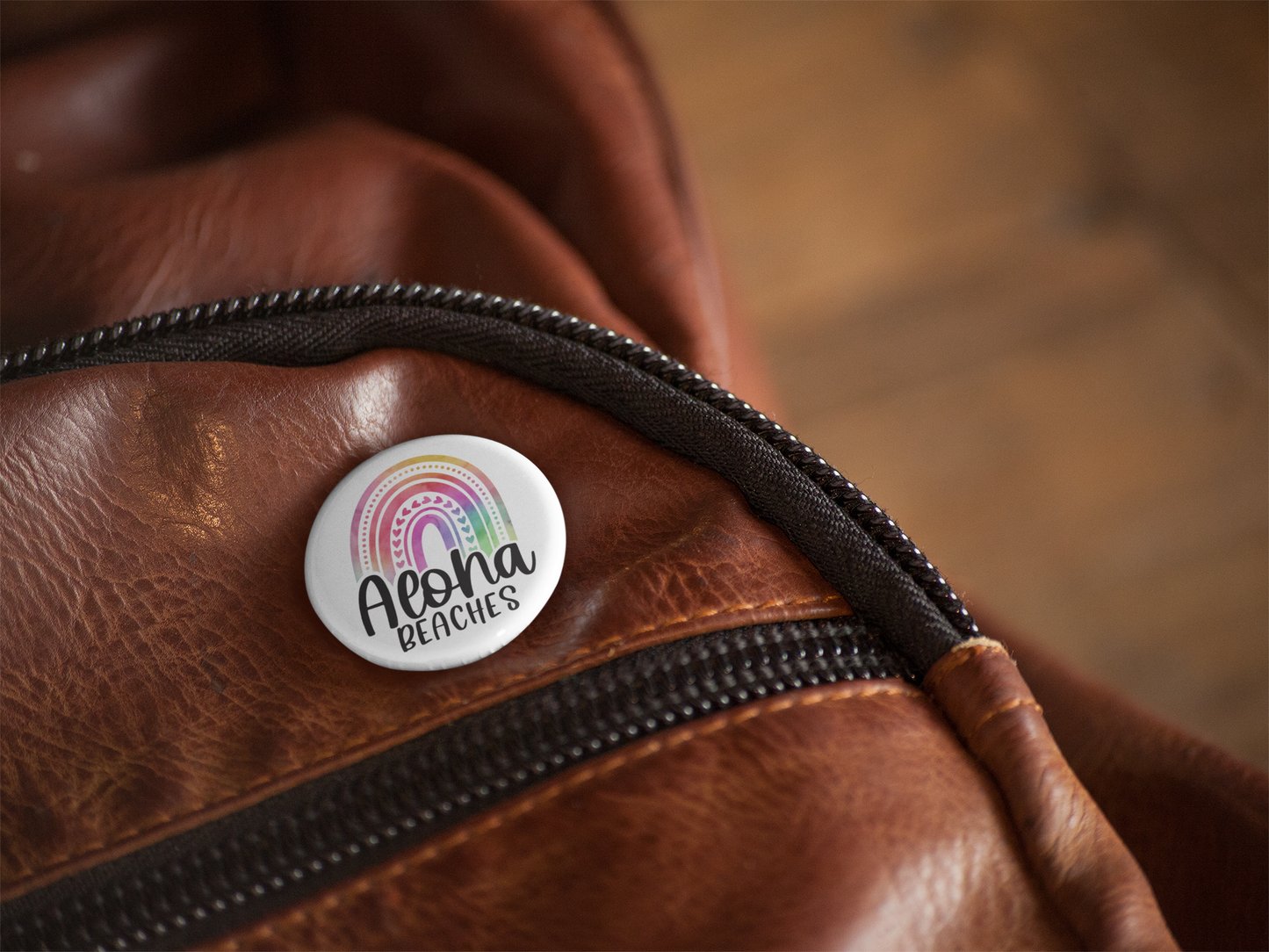 Aloha Beaches Pin Back Button, Magnet, Keychain