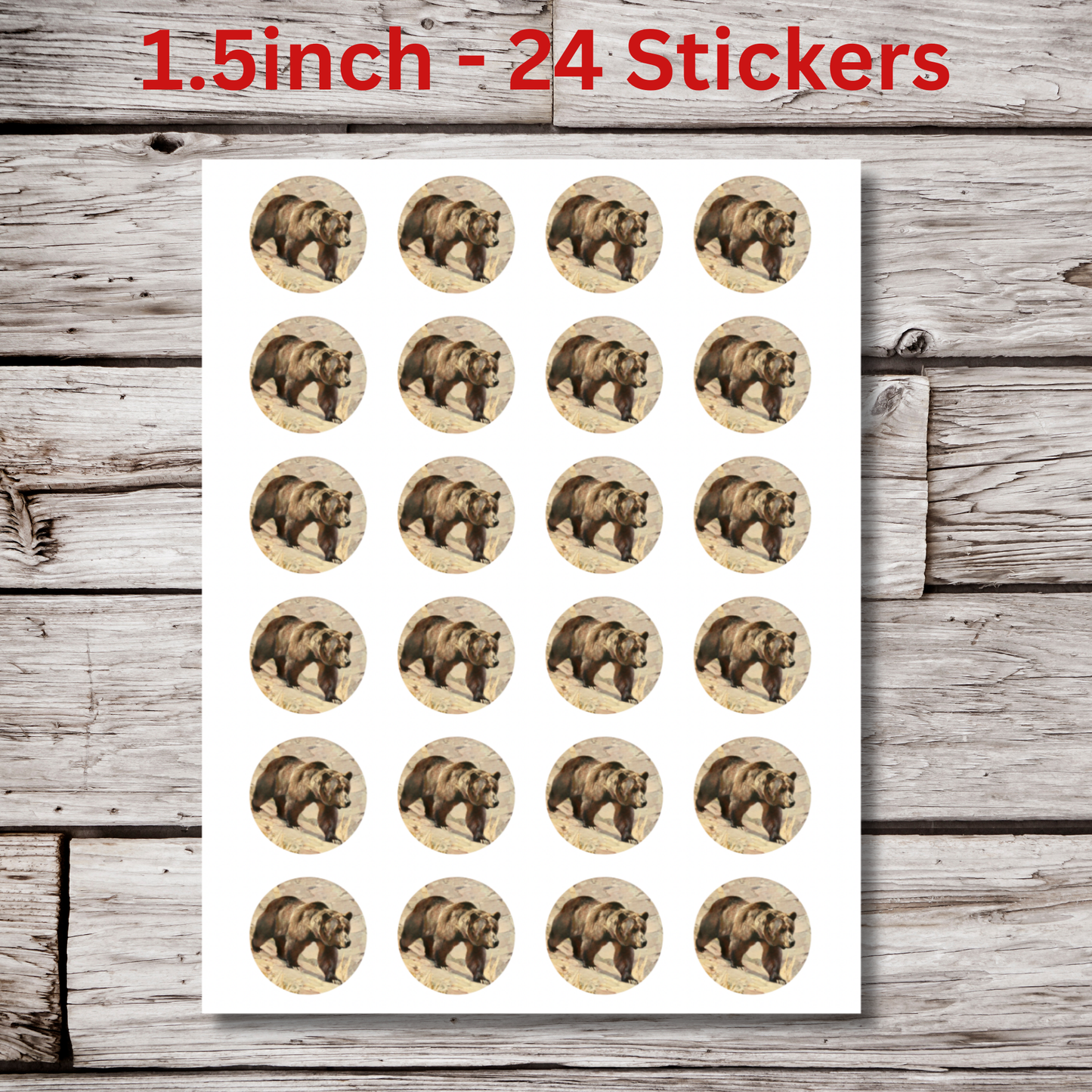 Bear Circle Sticker Sheet