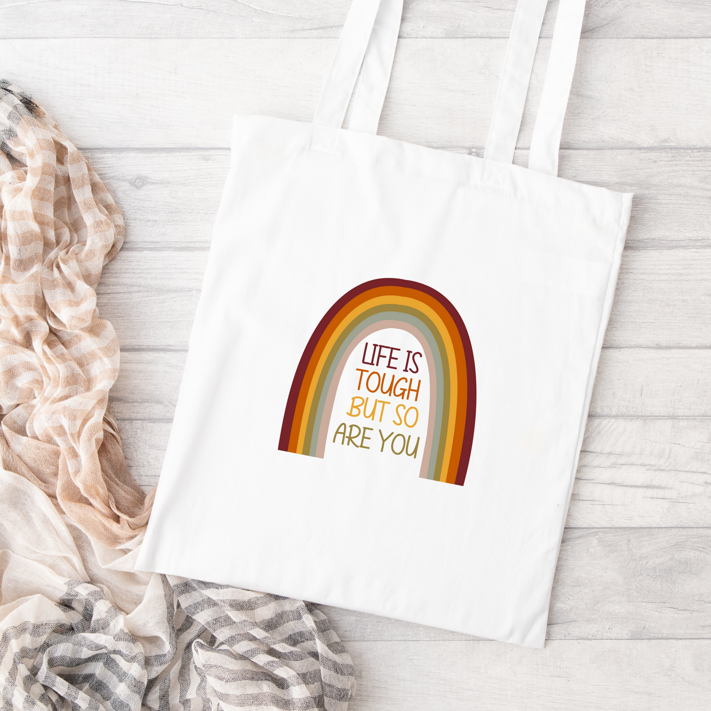 Life Is Tough But So Are You Tote Bag, Reusable Canvas Tote