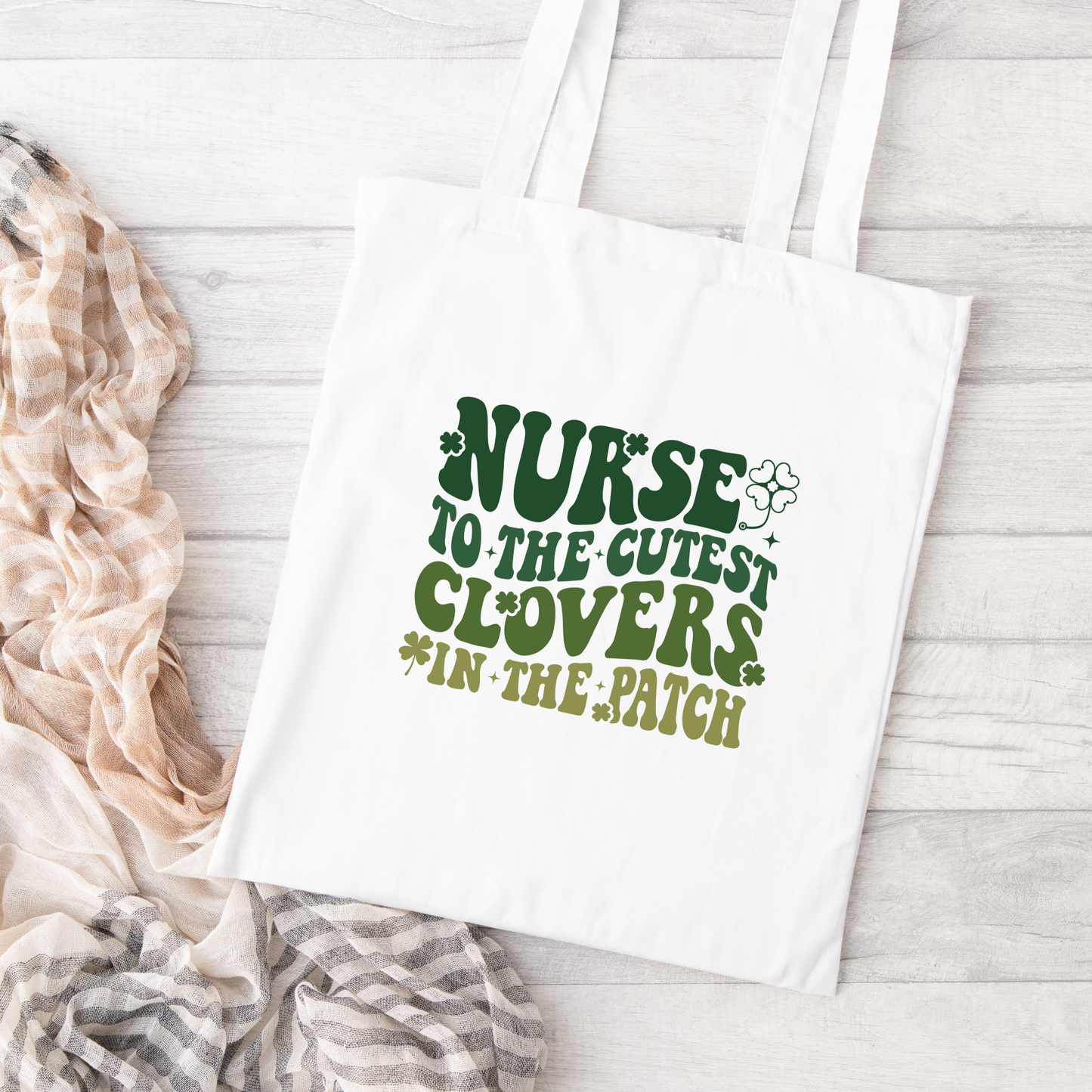 Nurse To The Cutest Clovers In the Patch Tote Bag, Reusable Tote Bag, St Patricks Day Tote Bag