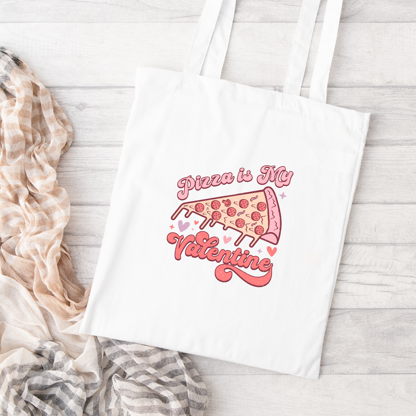 Pizza Is My Valentine Tote Bag, Reusable Tote Bag, Valentines Day Tote Bag