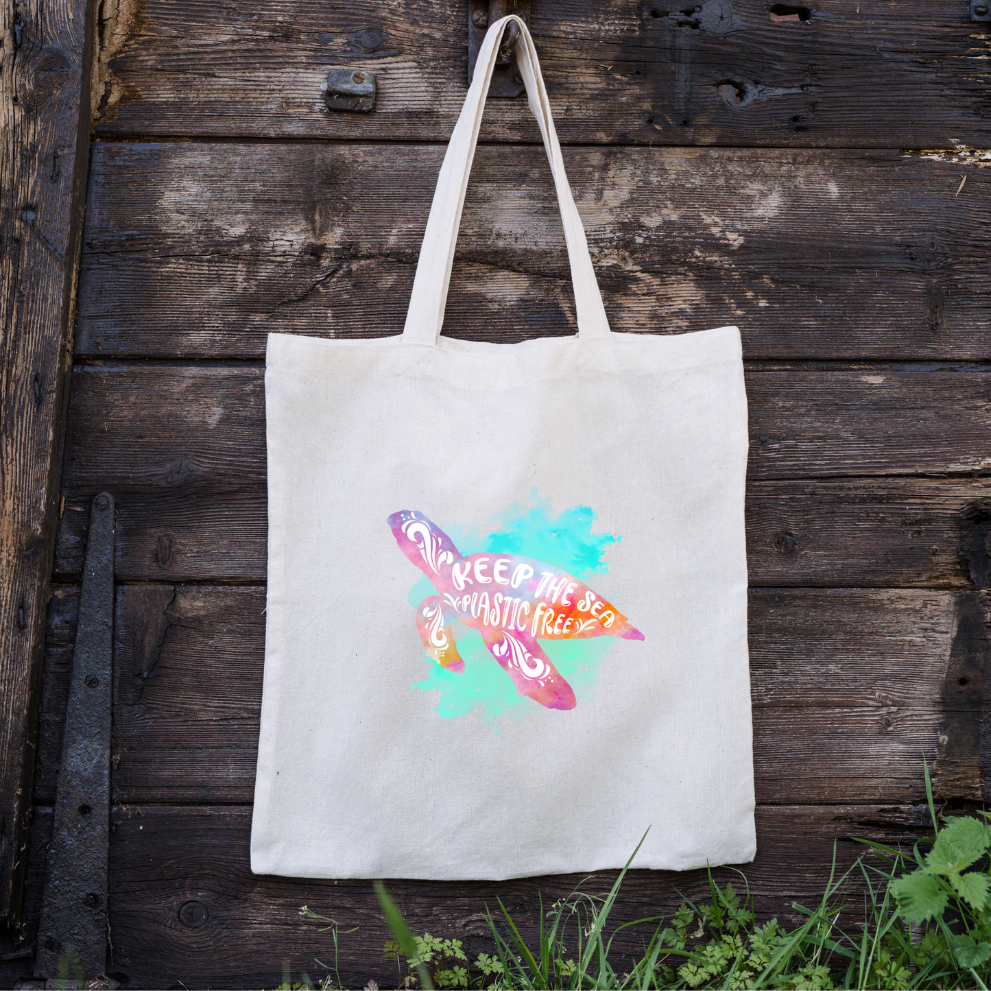 Keep The Sea Plastic Free Tote Bag, Sea Turtle Tote Bag, Reusable Tote Bag, Ocean Tote Bag