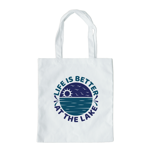 Life Is Better At The Lake Tote Bag, Reusable Canvas Tote