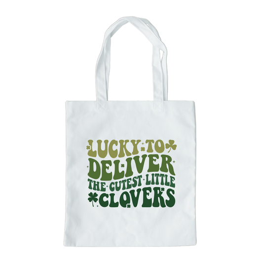 Lucky To Deliver The Cutest Little Clovers Tote Bag, Reusable Tote Bag, St Patricks Day Tote Bag