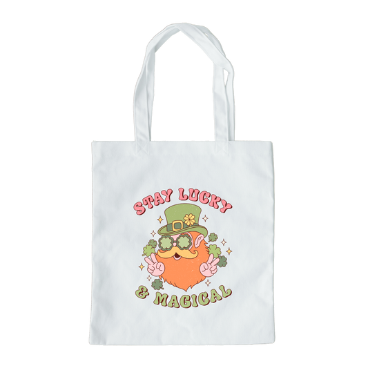 Stay Lucky And Magical Tote Bag, Reusable Tote Bag, St Patricks Day Tote Bag