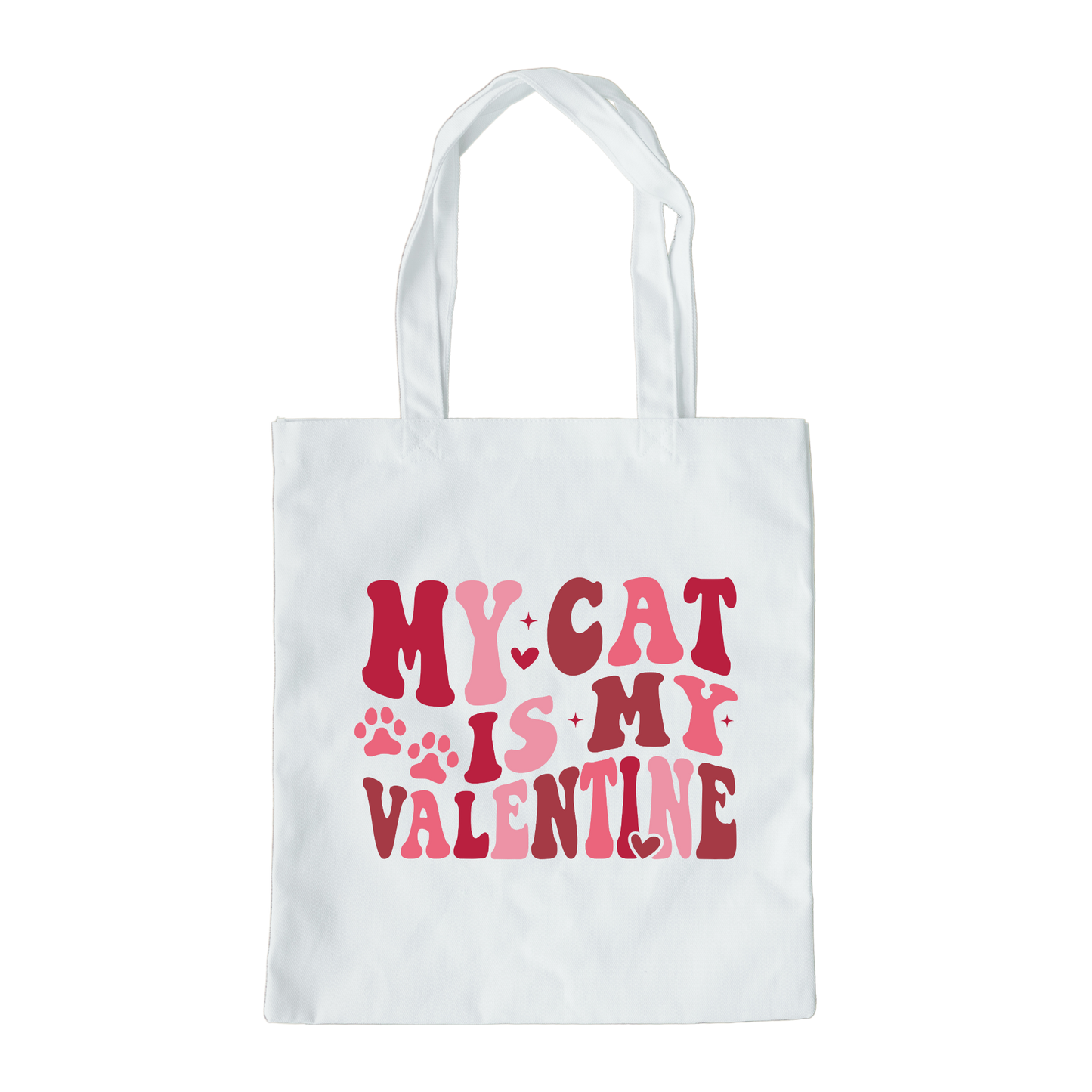 My Cat Is My Valentine Tote Bag, Reusable Tote Bag, Valentines Day Tote Bag