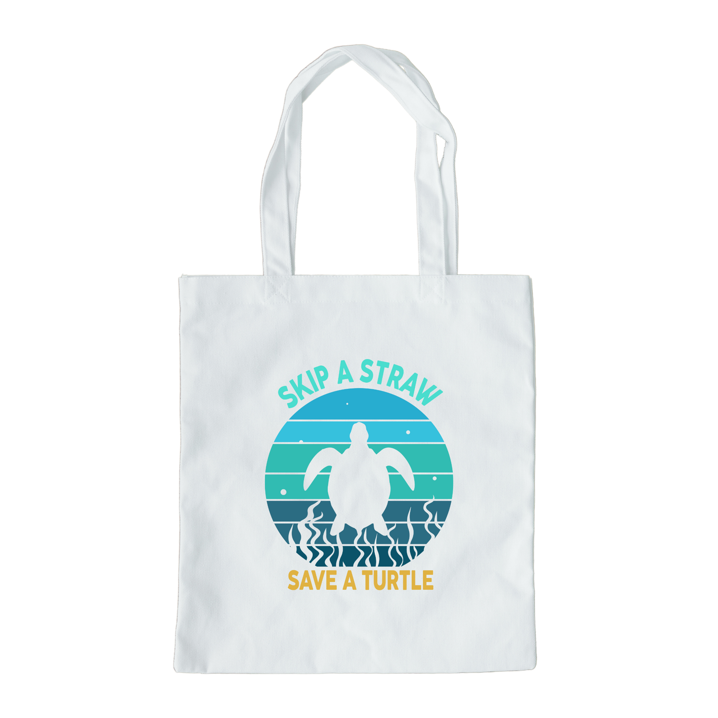 Skip A Straw Save A Sea Turtle Tote Bag, Reusable Canvas Tote, Sea Turtle Tote Bag