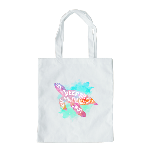 Keep The Sea Plastic Free Tote Bag, Sea Turtle Tote Bag, Reusable Tote Bag, Ocean Tote Bag