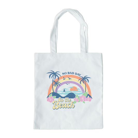 No Bad Day On The Beach Tote Bag, Reusable Canvas Tote