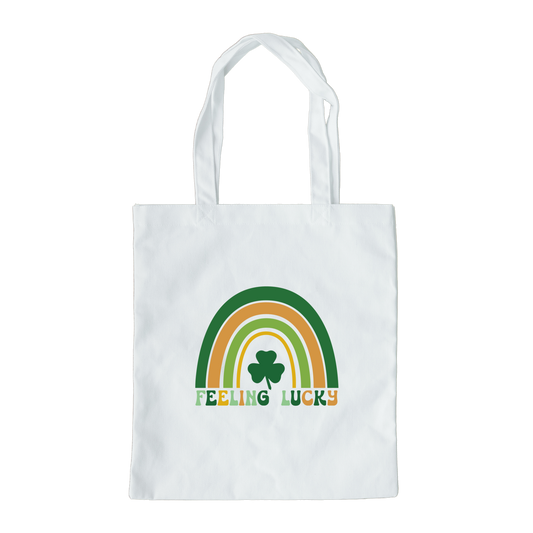 Feeling Lucky Rainbow Tote Bag, Reusable Tote Bag, St Patricks Day Tote Bag