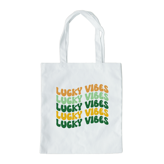 Lucky Vibes Tote Bag, Reusable Tote Bag, St Patricks Day Tote Bag