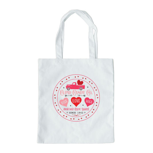 Cupid Candy Co Tote Bag, Reusable Tote Bag, Valentines Day Tote Bag