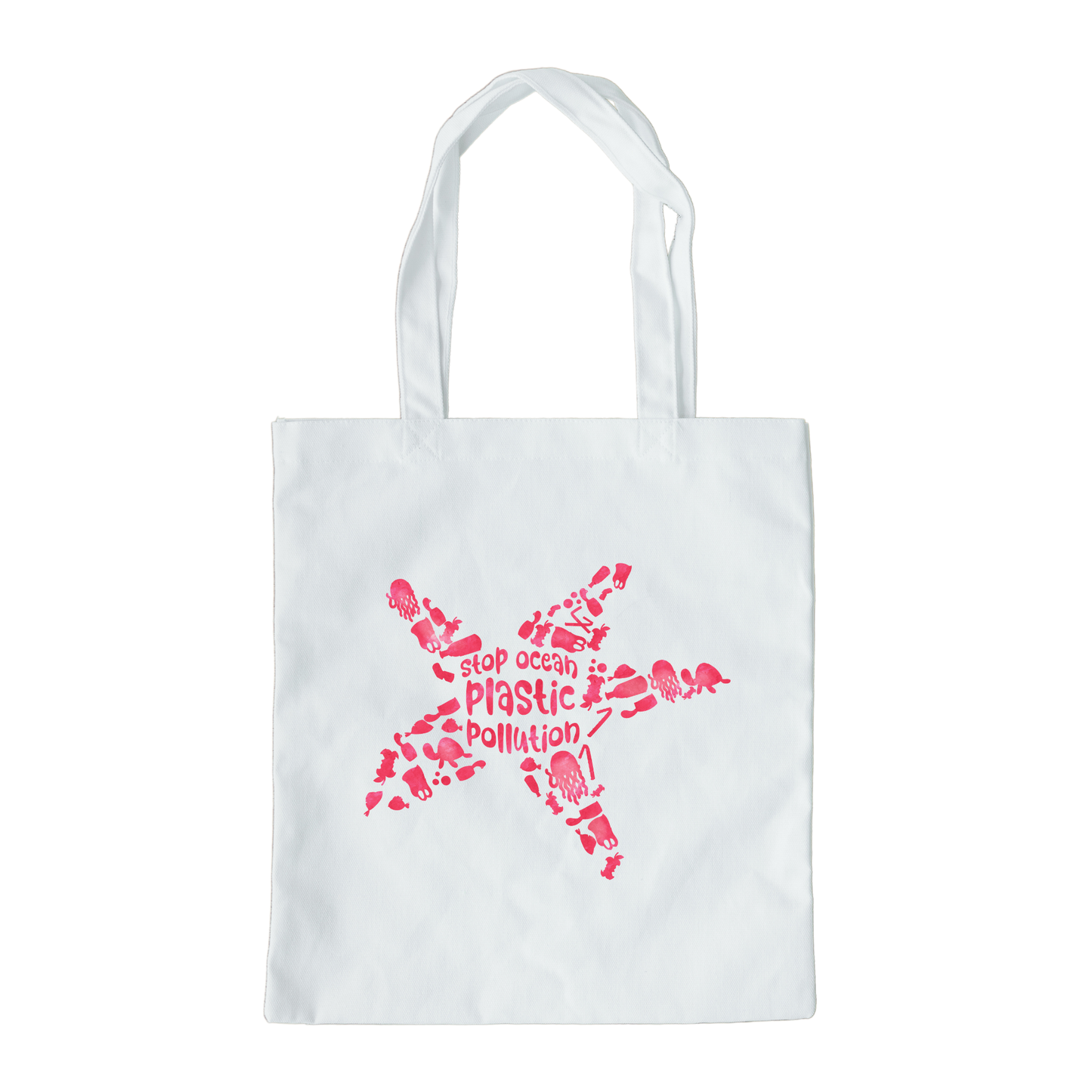 Stop Ocean Plastic Pollution Tote Bag, Reusable Canvas Tote, Ocean Tote Bag