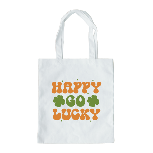 Happy Go Lucky Tote Bag, Reusable Tote Bag, St Patricks Day Tote Bag