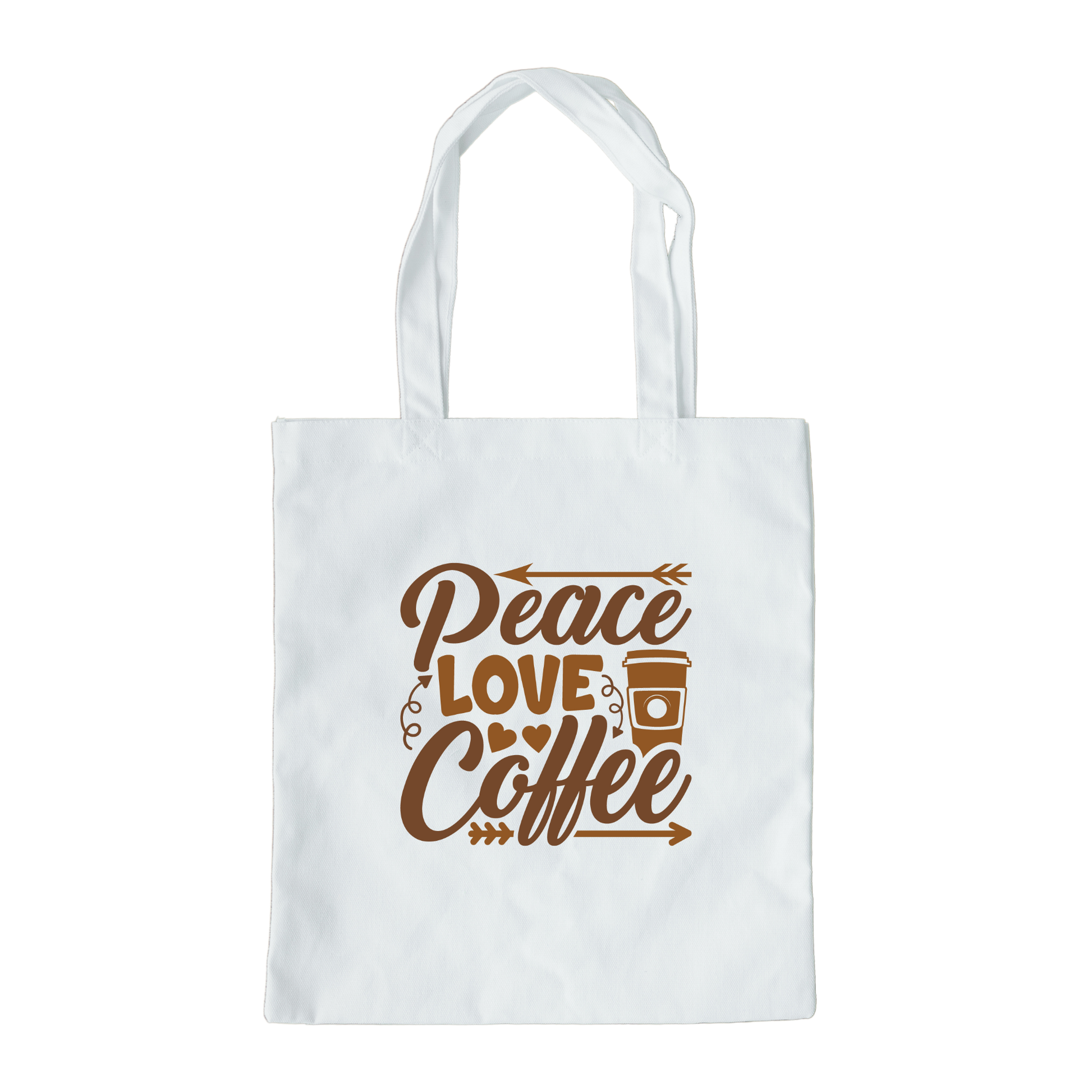 Peace Love Coffee Tote Bag, Reusable Canvas Tote