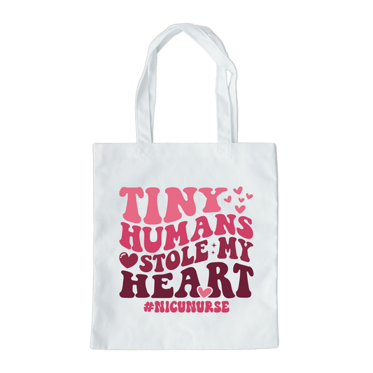 Tiny Humans Stole My Heart Tote Bag, Reusable Tote Bag, Valentines Day Tote Bag