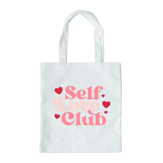 Self Love Club Tote Bag, Reusable Tote Bag, Valentines Day Tote Bag