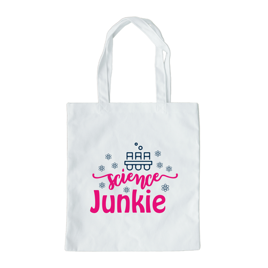 Science Junkie Tote Bag, Reusable Canvas Tote, Science Tote Bag