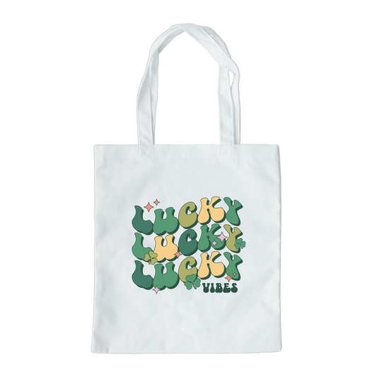 Lucky Vibes Tote Bag, Reusable Tote Bag, St Patricks Day Tote Bag