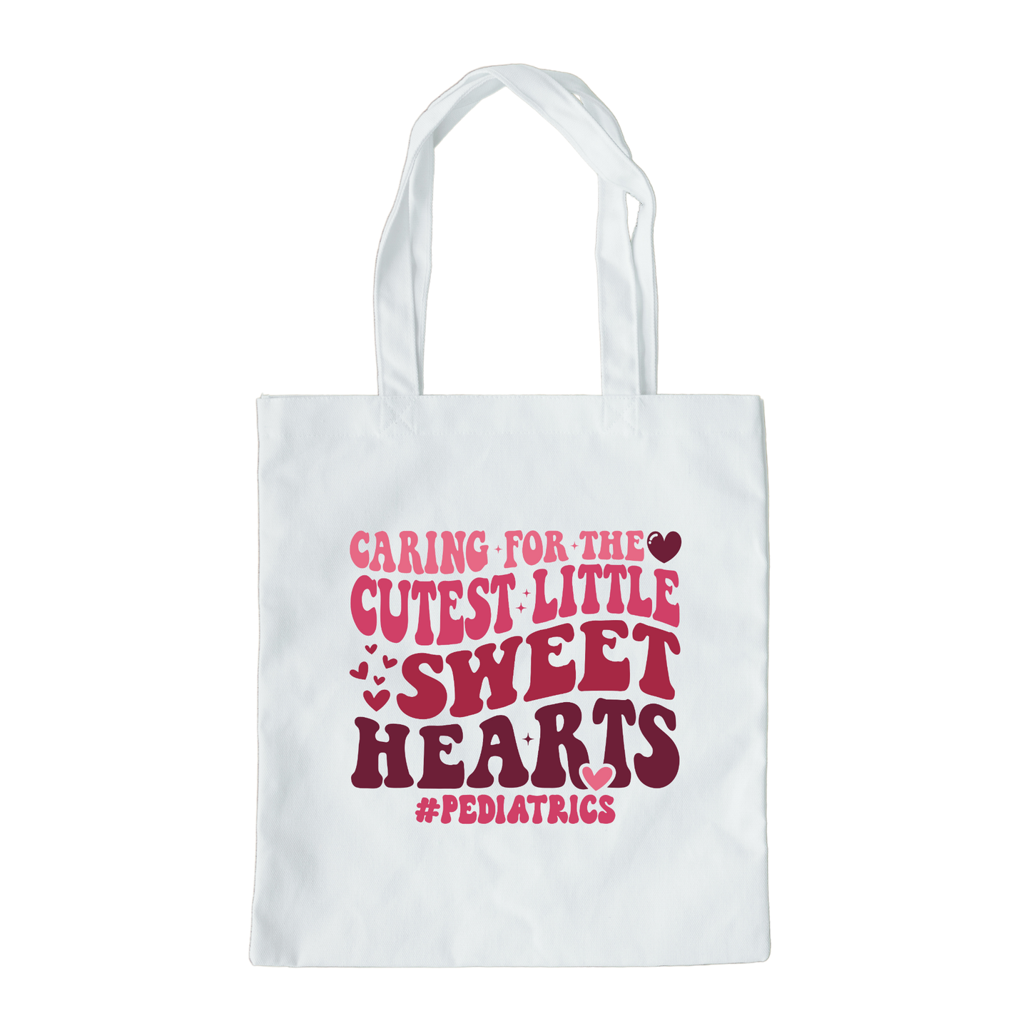 Caring For The Cutest Little Sweethearts Tote Bag, Reusable Tote Bag, Valentines Day Tote Bag