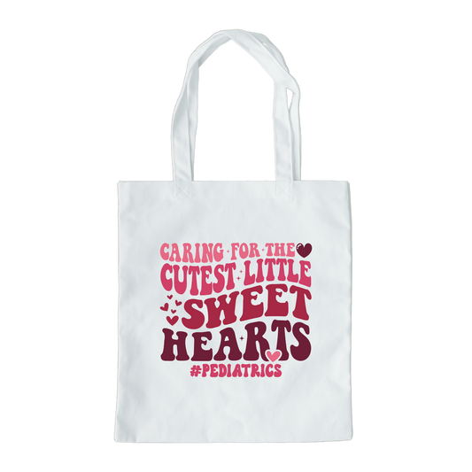 Caring For The Cutest Little Sweethearts Tote Bag, Reusable Tote Bag, Valentines Day Tote Bag