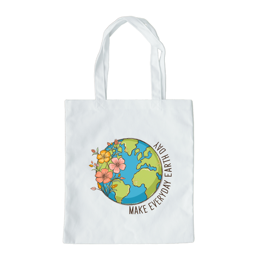Make Every Day Earth Day Tote Bag, Reusable Canvas Tote