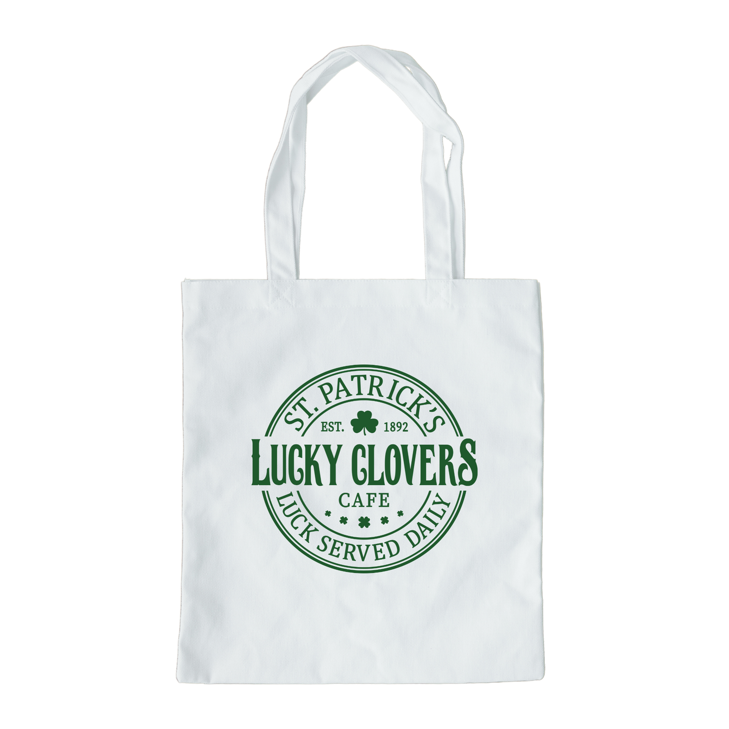 Lucky Clovers Cafe Tote Bag, Reusable Tote Bag, St Patricks Day Tote Bag