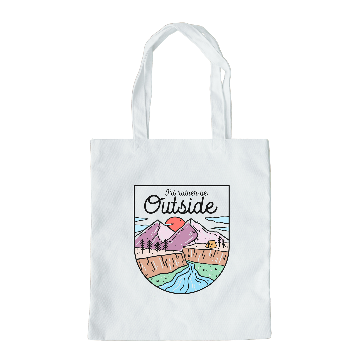 I'd Rather Be Outside Tote Bag, Reusable Canvas Tote