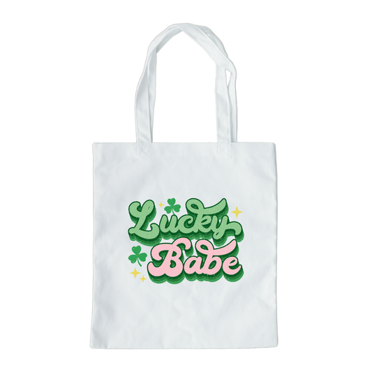 Lucky Babe Tote Bag, Reusable Tote Bag, St Patricks Day Tote Bag