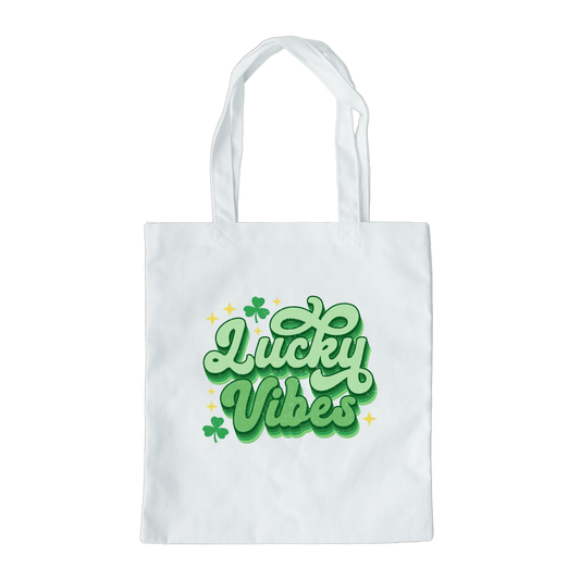 Lucky Vibes Tote Bag, Reusable Tote Bag, St Patricks Day Tote Bag