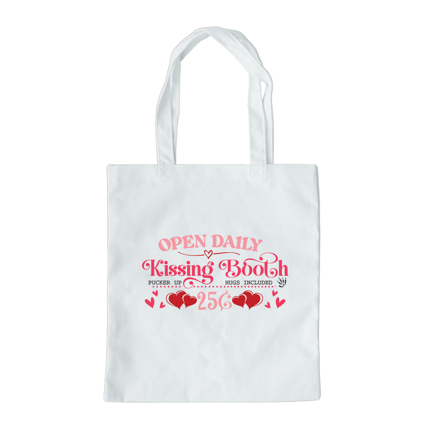 Open Daily Kissing Booth Tote Bag, Reusable Tote Bag, Valentines Day Tote Bag