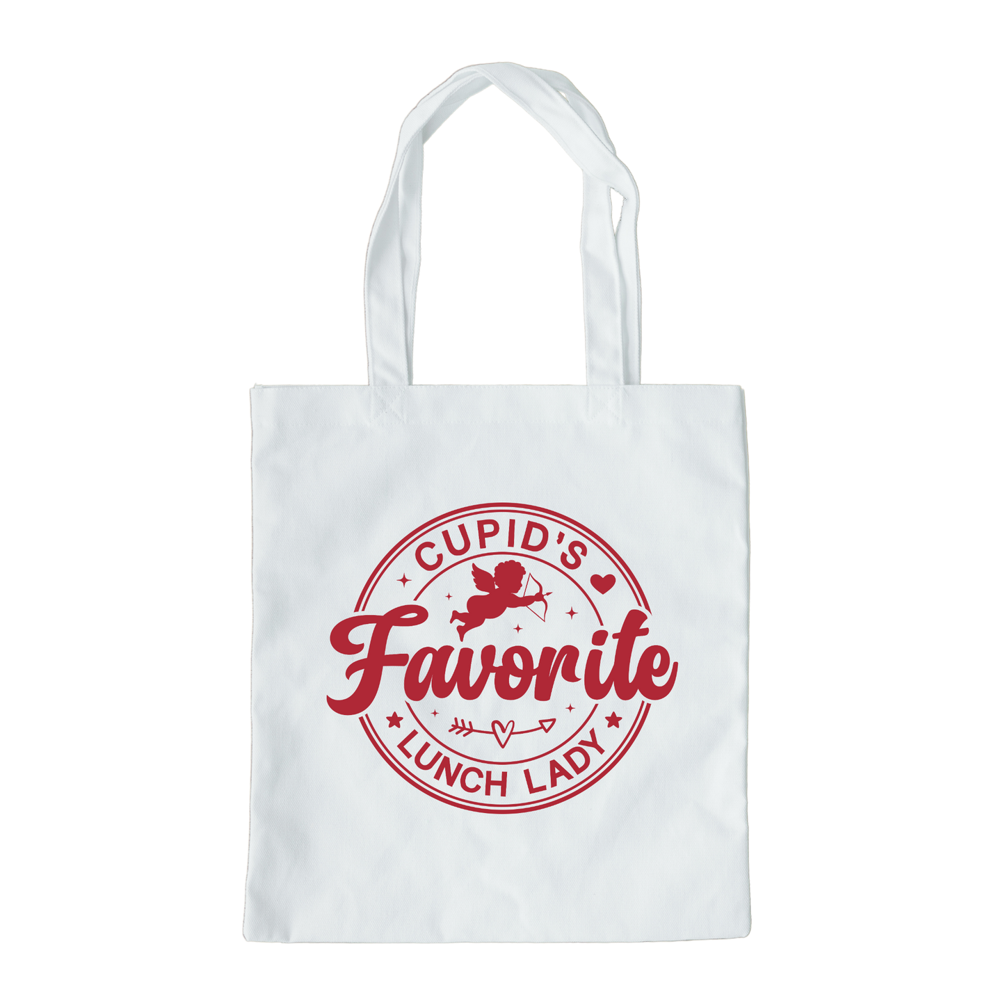 Cupids Favorite Lunch Lady Tote Bag, Reusable Tote Bag, Valentines Day Tote Bag