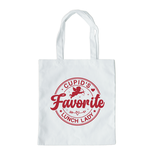 Cupids Favorite Lunch Lady Tote Bag, Reusable Tote Bag, Valentines Day Tote Bag