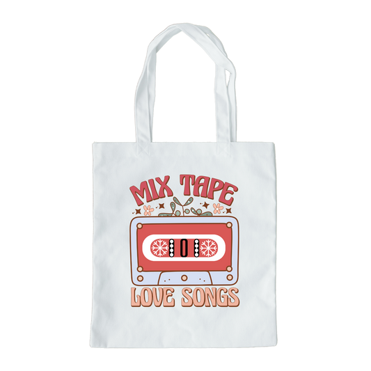 Mix Tape Love Songs Tote Bag, Reusable Tote Bag, Valentines Day Tote Bag