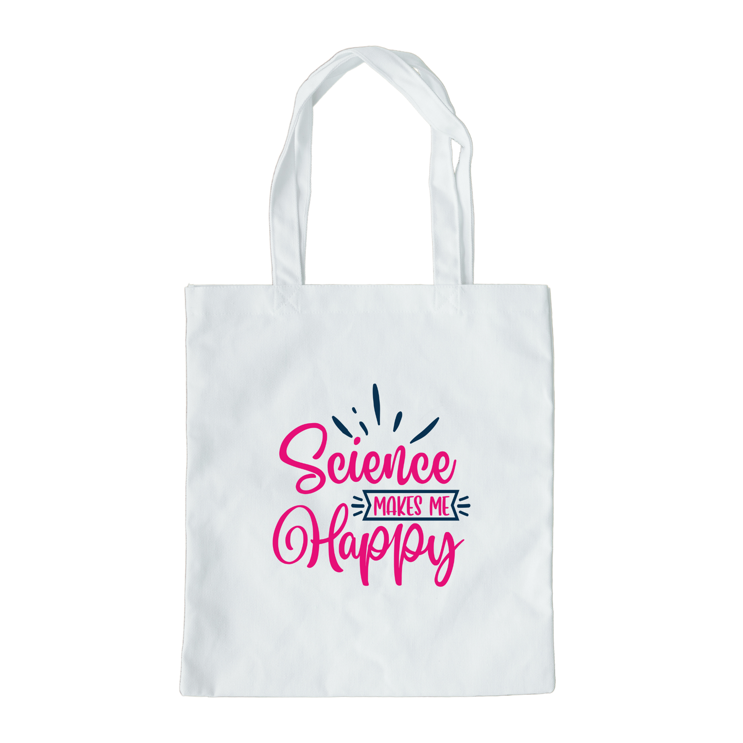 Science Makes Me Happy Tote Bag, Reusable Canvas Tote